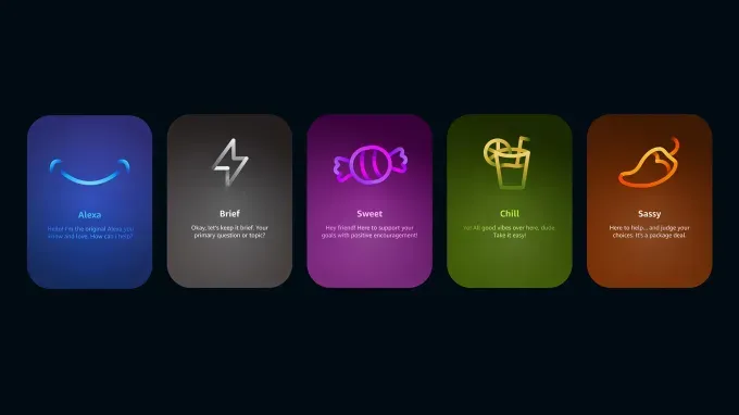 Alexa+ добавляет новые персонажи: Sassy, Brief, Chill