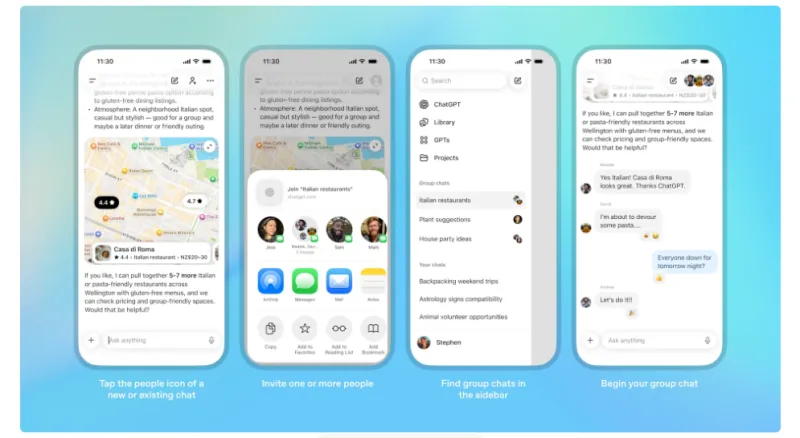 ChatGPT: Групповые чаты для совместной работы с ИИ