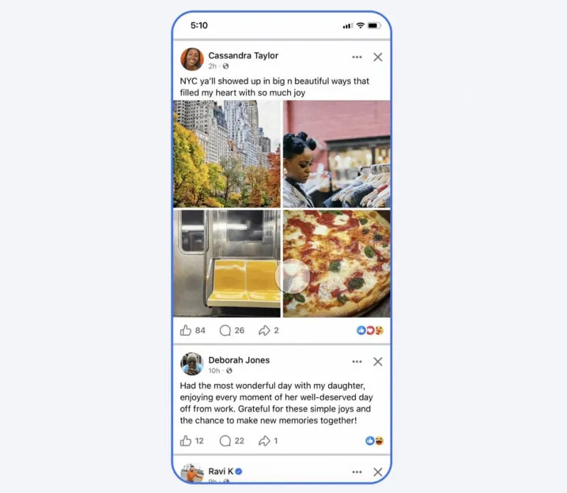 Экран создания Stories в Facebook