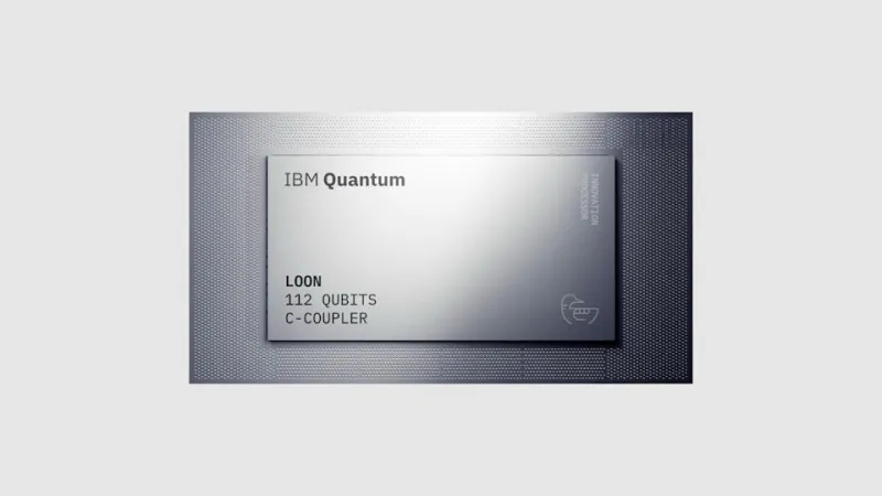 A silver, rectangular Quantum Loon chip.