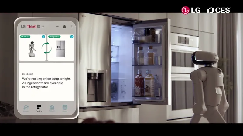 Робот LG может переписываться с владельцем, чтобы помочь с подготовкой ужина.