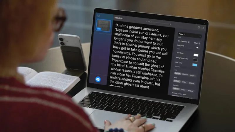 Скриншот приложения Magnifier на macOS с увеличенным изображением лица.