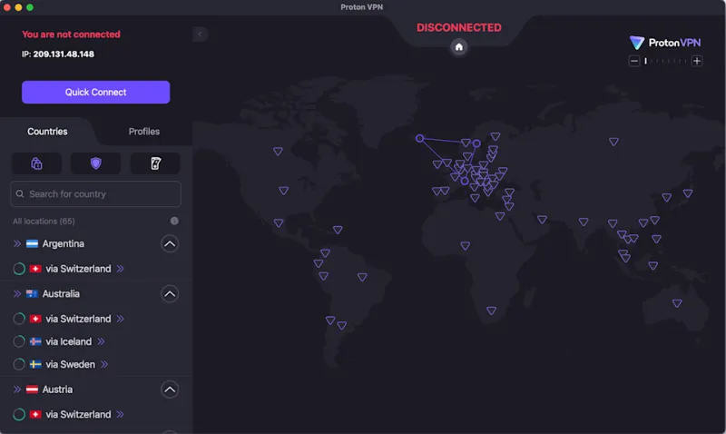Раздельное туннелирование в Proton VPN на Android