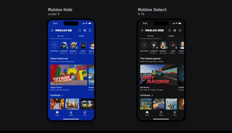 Roblox вводит новые аккаунты для детей и подростков