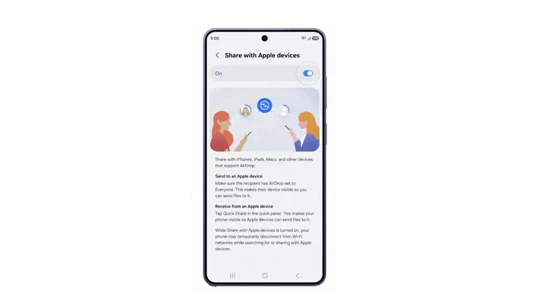 Samsung добавляет поддержку AirDrop в Android через Quick Share
