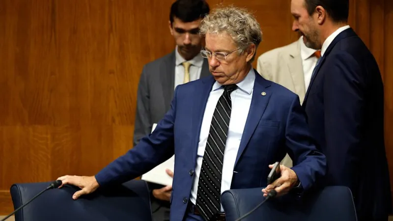 WASHINGTON, DC - SEPTEMBER 17: U.S. Sen. Rand Paul (R-KY) arrives for a Senate Committee on Health, Education, Labor, and Pensions hearing in the Dirksen Senate Office Building on September 17, 2025 in Washington, DC. The committee is hearing testimony from fired CDC employees and the implications on children&#x002019;s health. (Photo by Kevin Dietsch/Getty Images)