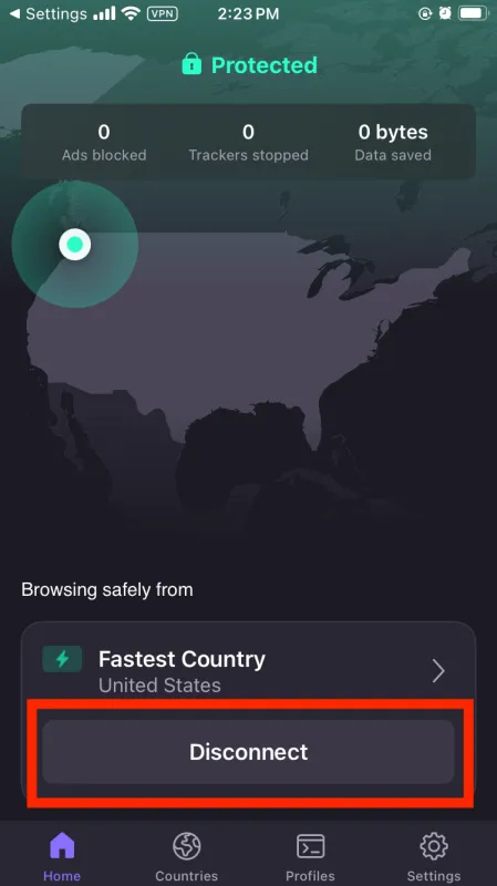 Расположение настроек VPN на iOS.