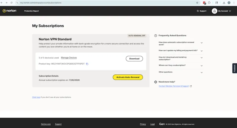 Связаться с Norton