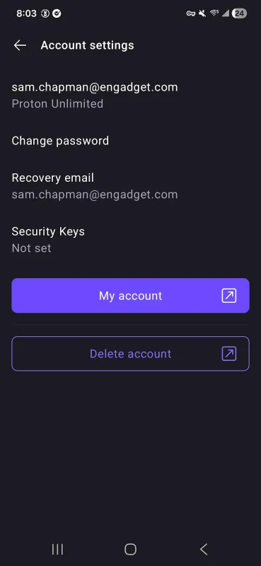 Контактная форма Proton VPN