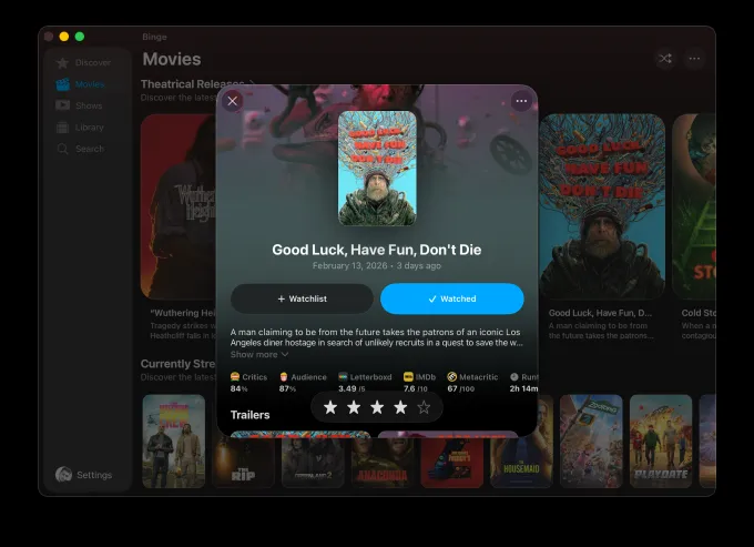 Новое приложение Binge предупреждает о страшных сценах в фильмах