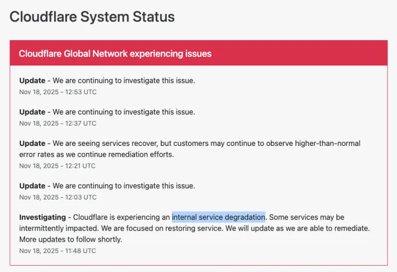 Cloudflare is having issues.