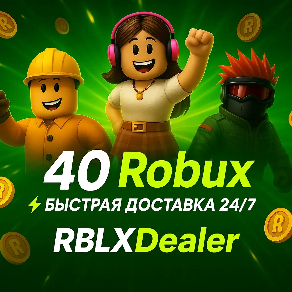 40 Робуксов Roblox: Пополнение с доступом | Онлайн