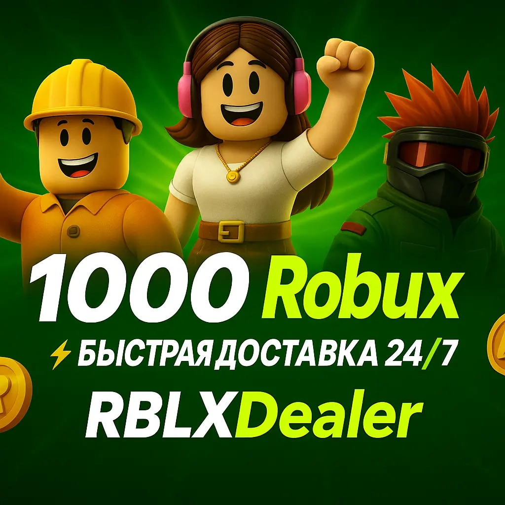1000 Робуксов Roblox: Пополнение через официальный магазин