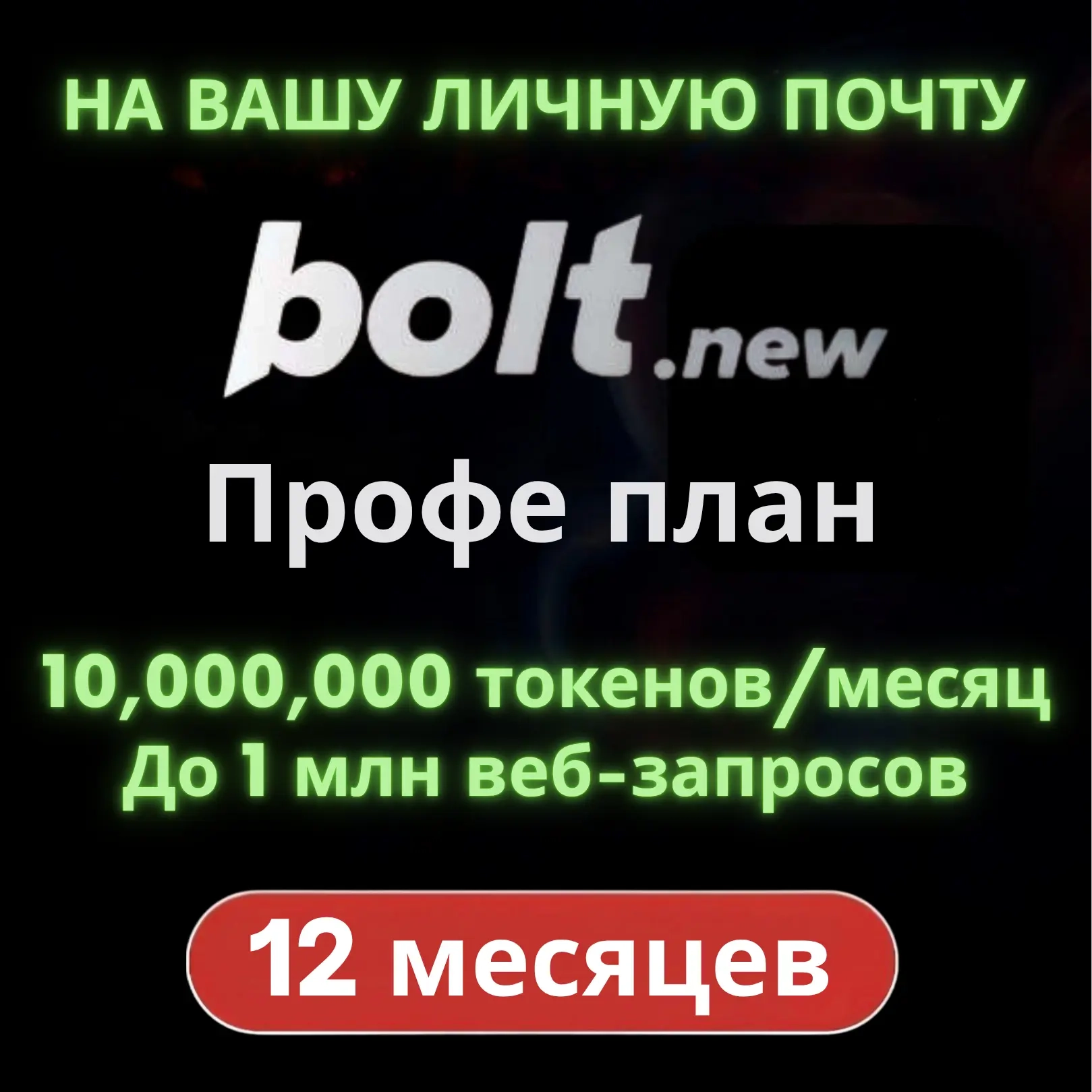 bolt.new Pro (1 год) на ваш Email | Услуги активации