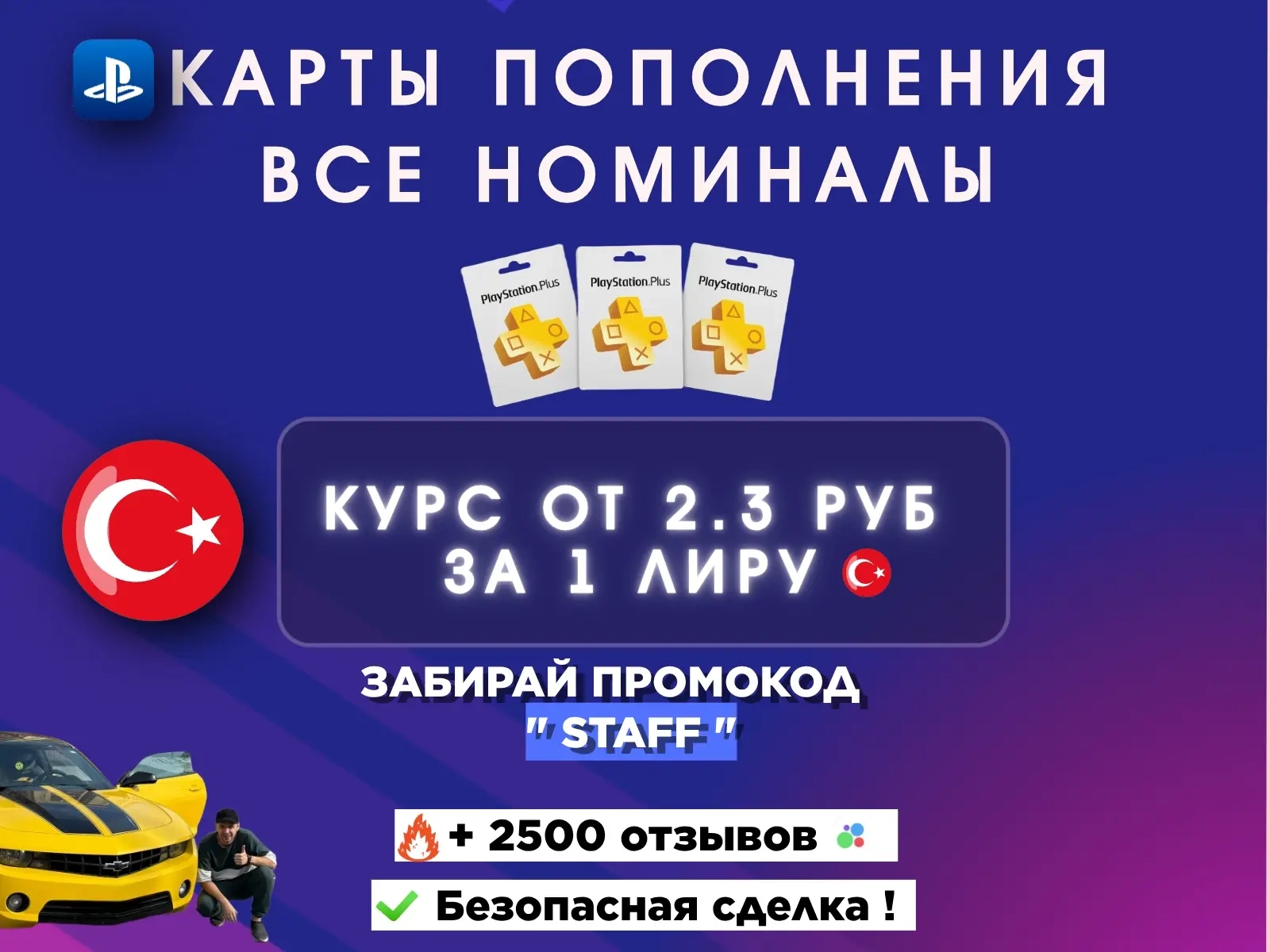 Карты пополнения PS Store Турция | Купить онлайн