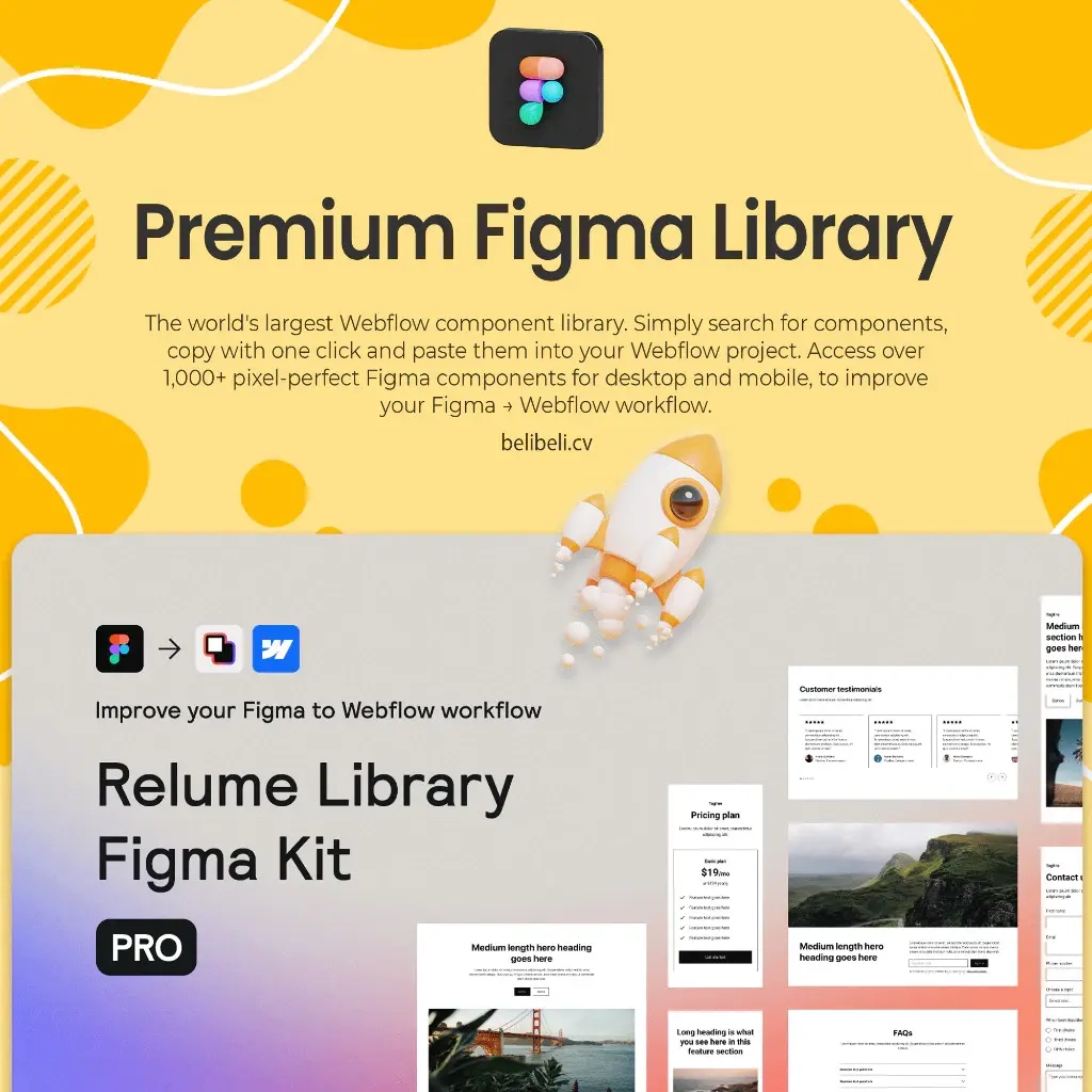 Figma Library Kit PRO: Компоненты для Webflow | ggsel
