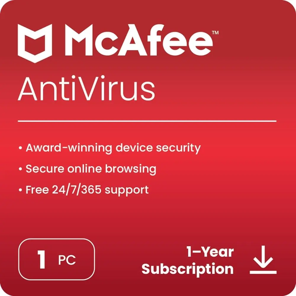 McAfee AntiVirus 2025: Ключ активации, 1 год | Онл...