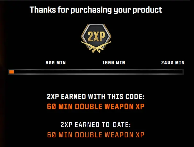 60 мин 2XP Weapon Boost CoD Black Ops Cold War | Ключ Онлайн