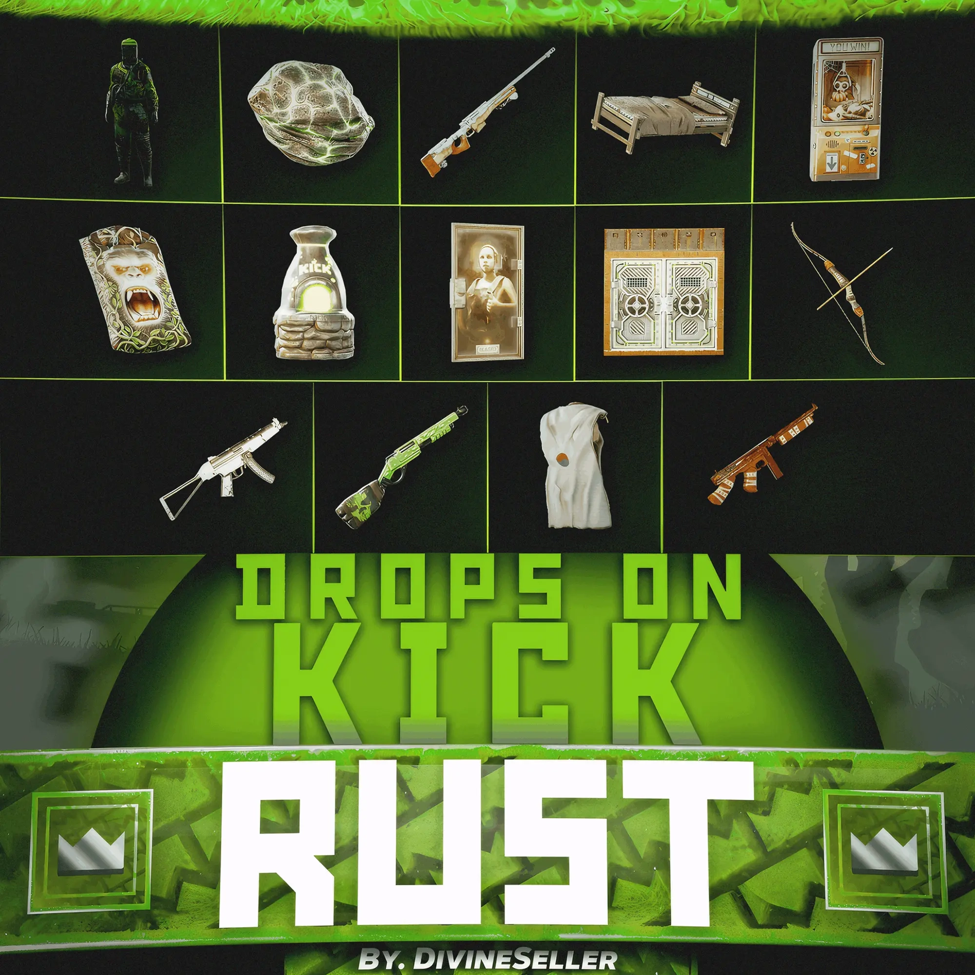 RUST Kick Drops: 14 скинов | Twitch Drops | Онлайн
