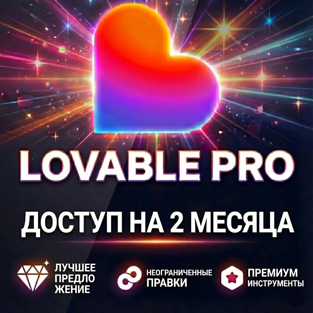 Lovable Pro: 2 мес. AI конструктор веб-приложений | Онлайн