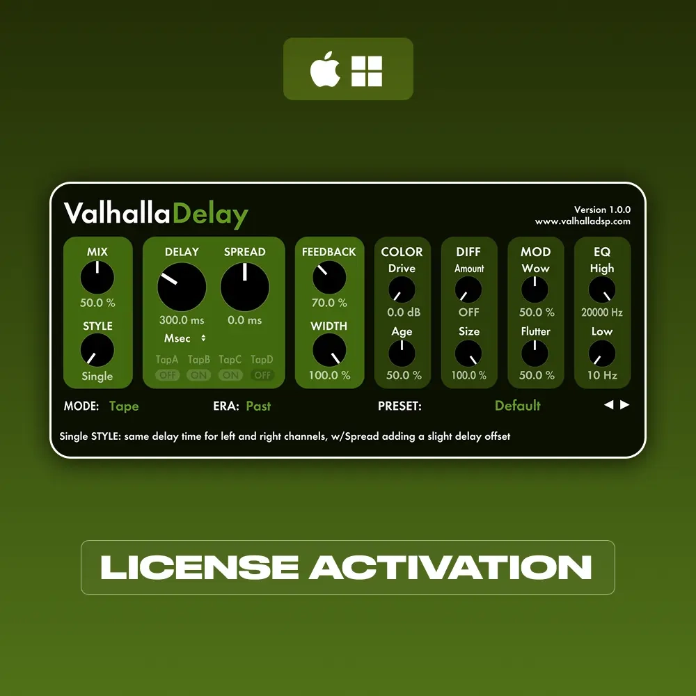 Valhalla Delay VST [КЛЮЧ] Win/Mac | Купить Онлайн