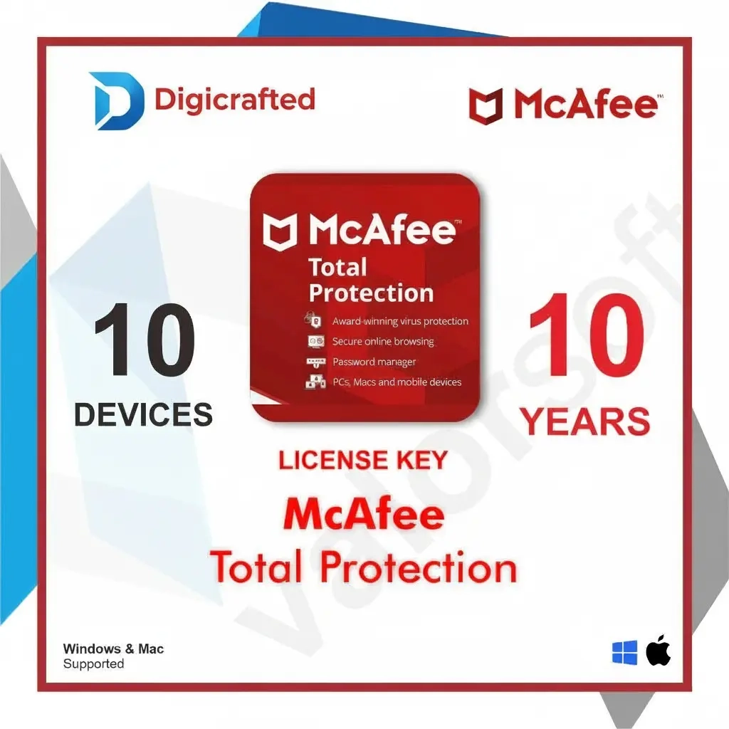 McAfee Total Protection: Ключ активации на 10 лет