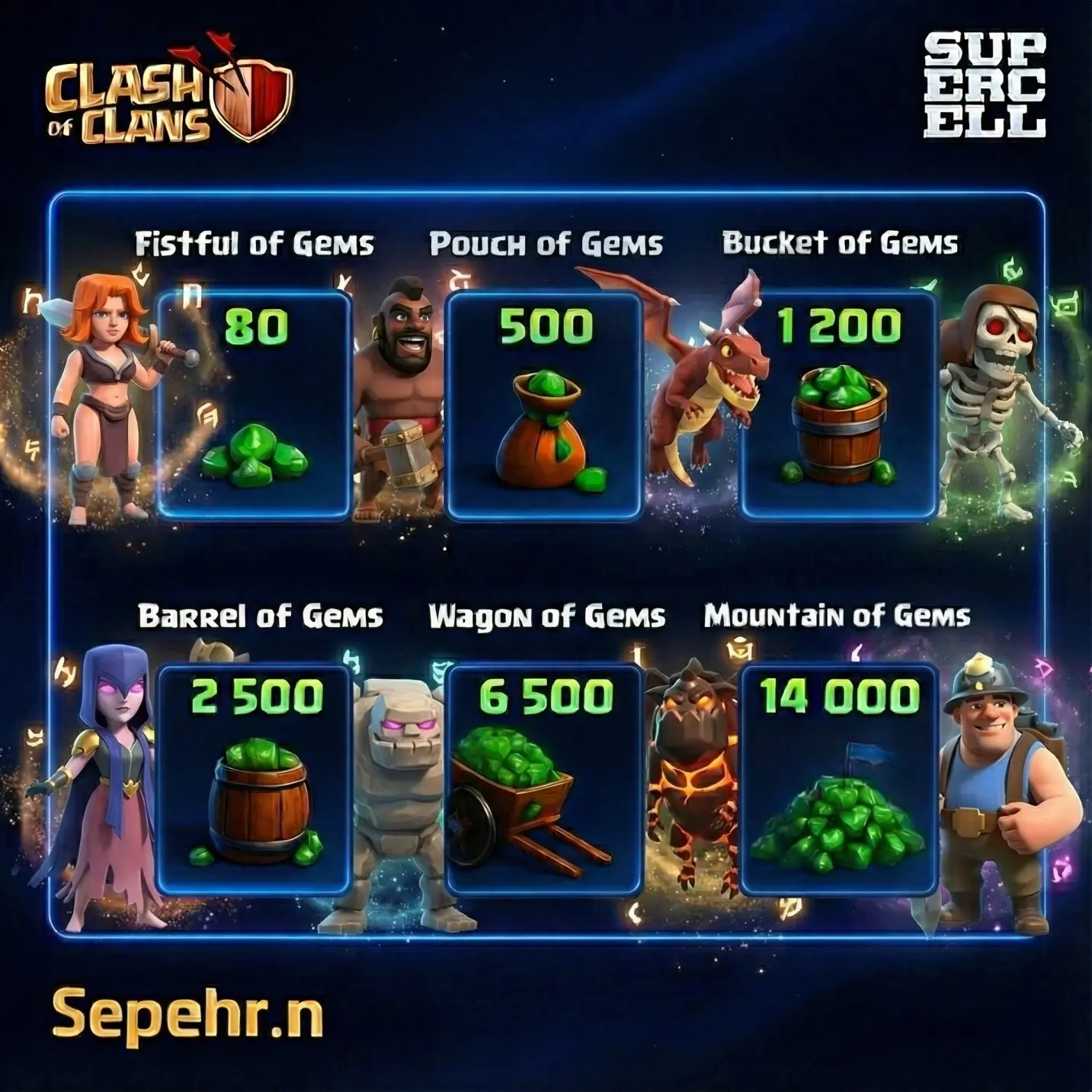Clash of Clans Gems: Пополнение Supercell ID Онлайн