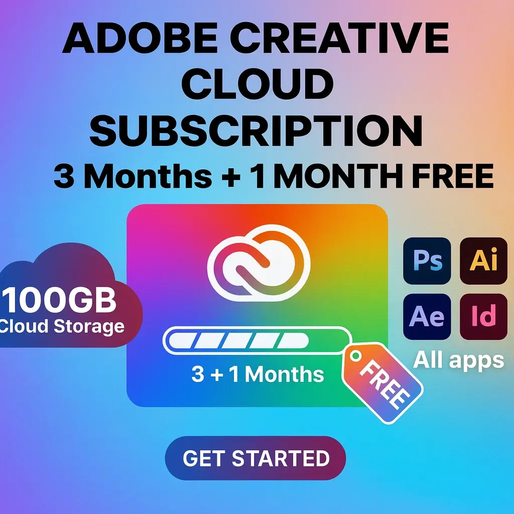 Adobe Creative Cloud Pro: 3+1 мес. подписка | Онла...