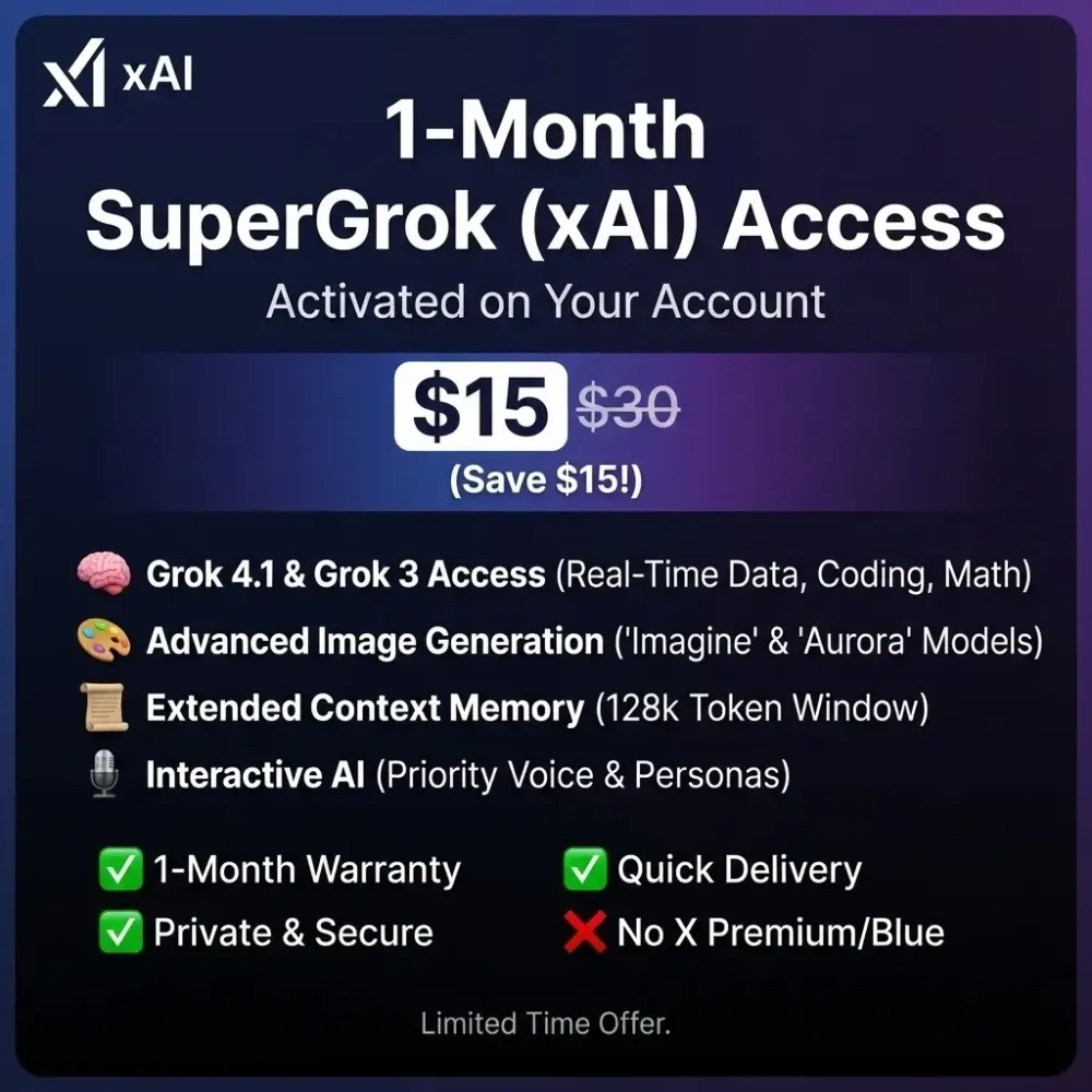 SuperGrok xAI: Подписка на 1 мес. | Активация