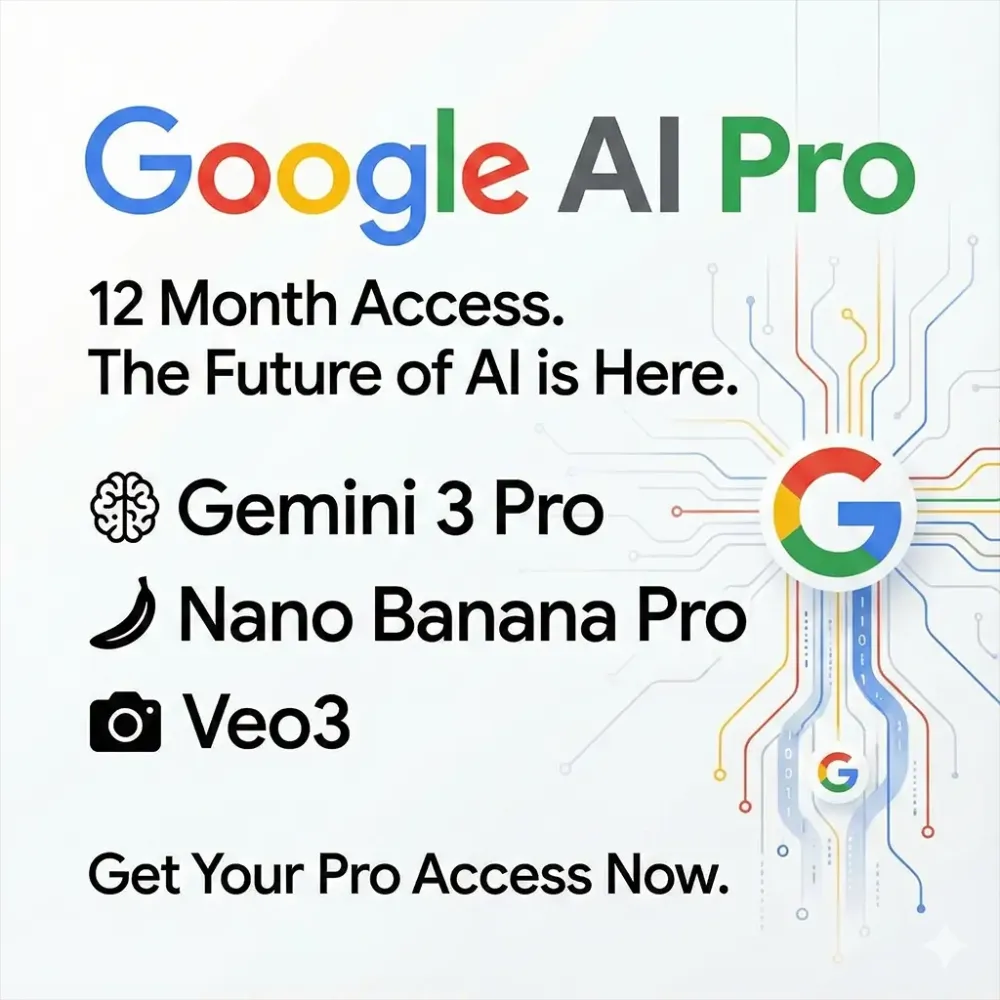 GoogleAI PRO 12 мес: Gemini, Veo, Nano Banana Pro | Аккаунт