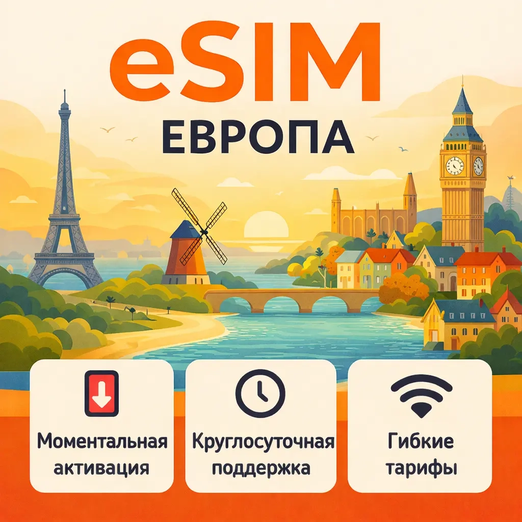 eSIM Европа: Интернет для путешествий | Онлайн