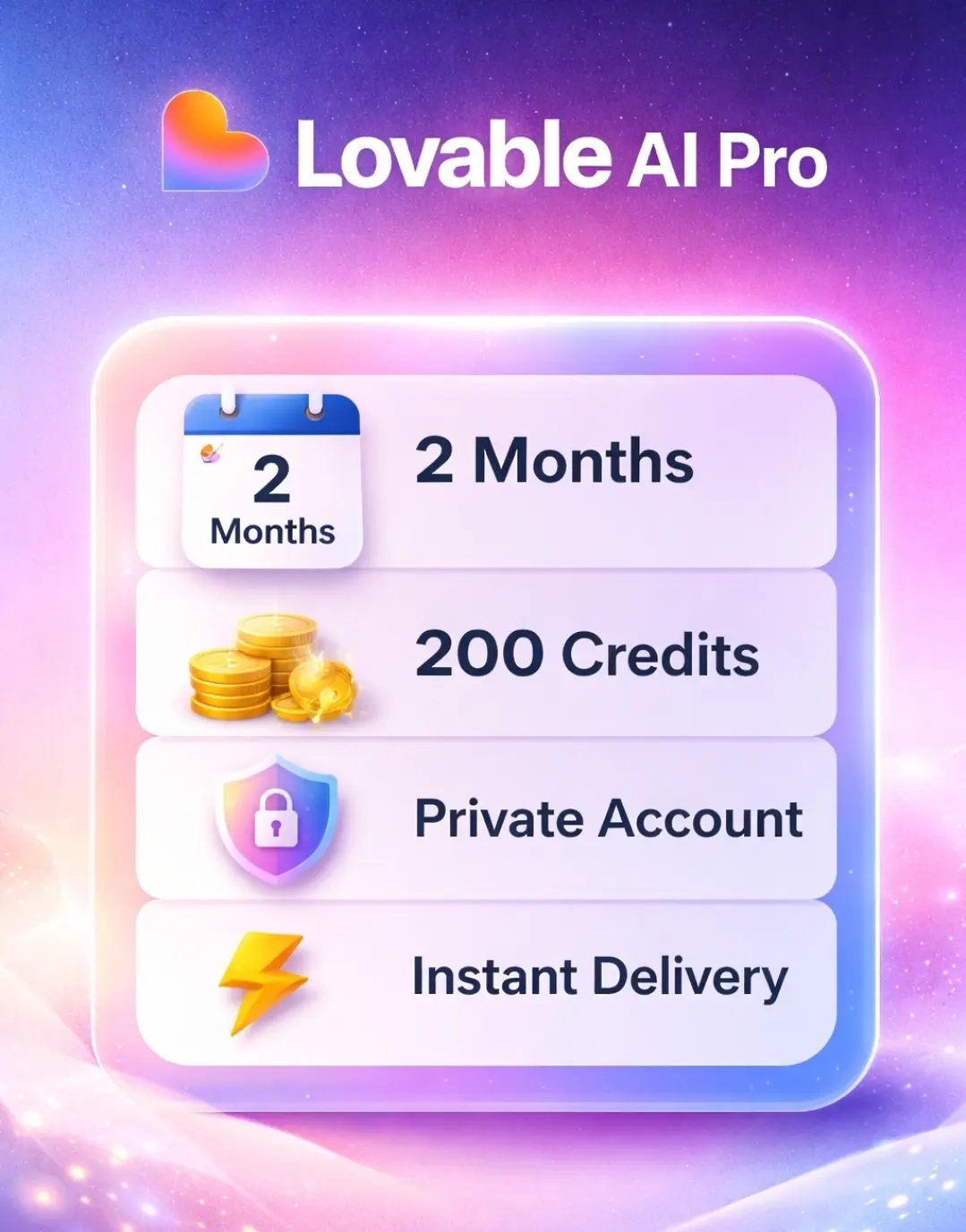 Lovable AI Pro: Частный аккаунт AI Pro на 2 мес | ...