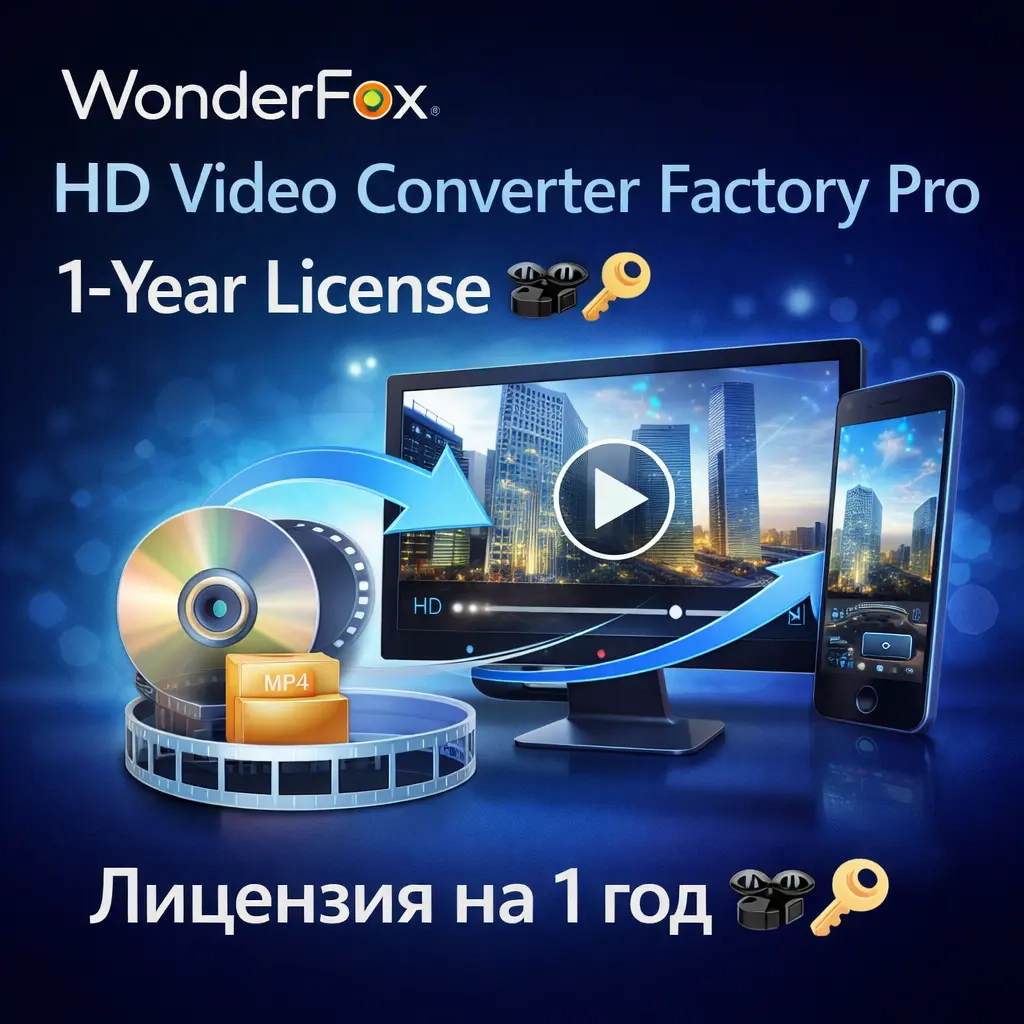 WonderFox HD Video Converter Pro: Лицензия на 1 го...