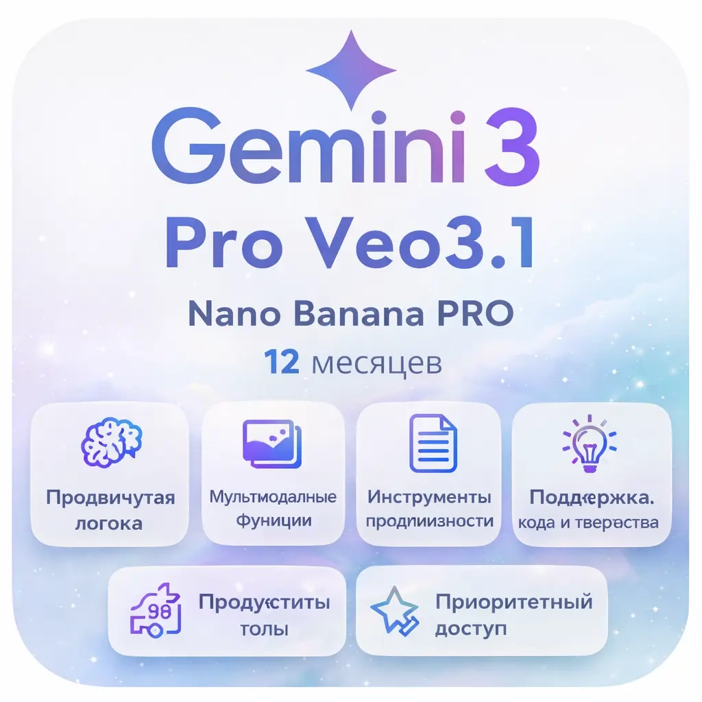 Google Gemini Pro: 12 мес. Новый аккаунт | Аккаунт...