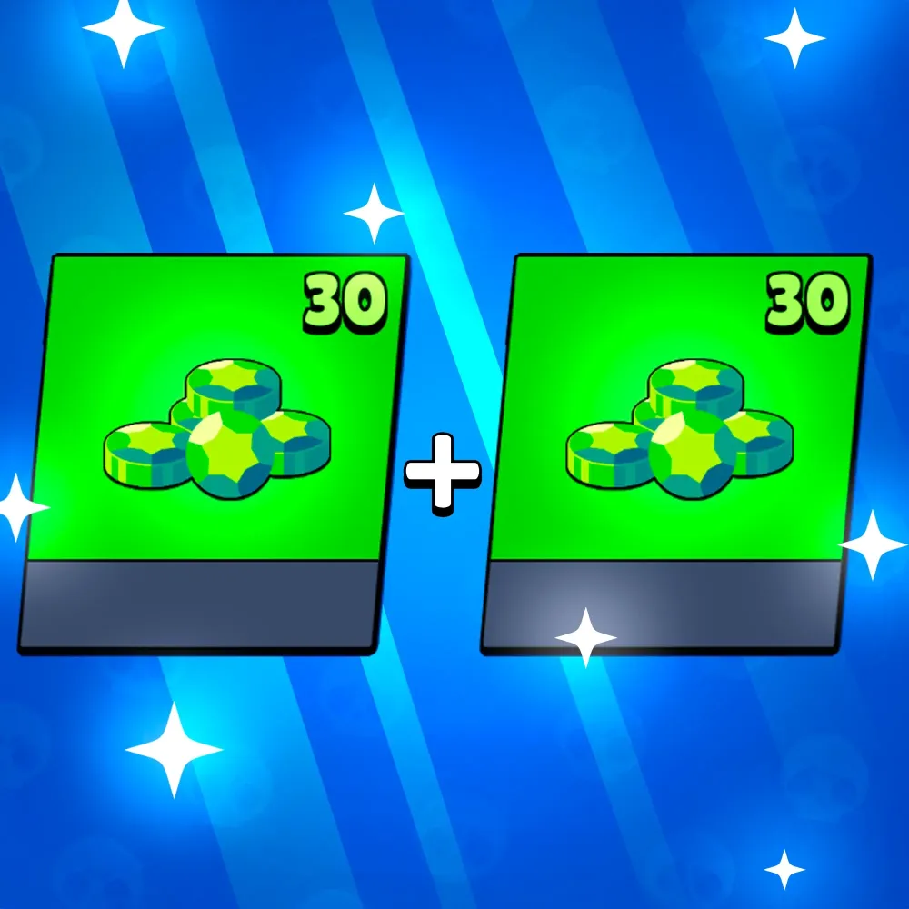 Набор 60 гемов Brawl Stars | 2 акции | Комбо-набор...