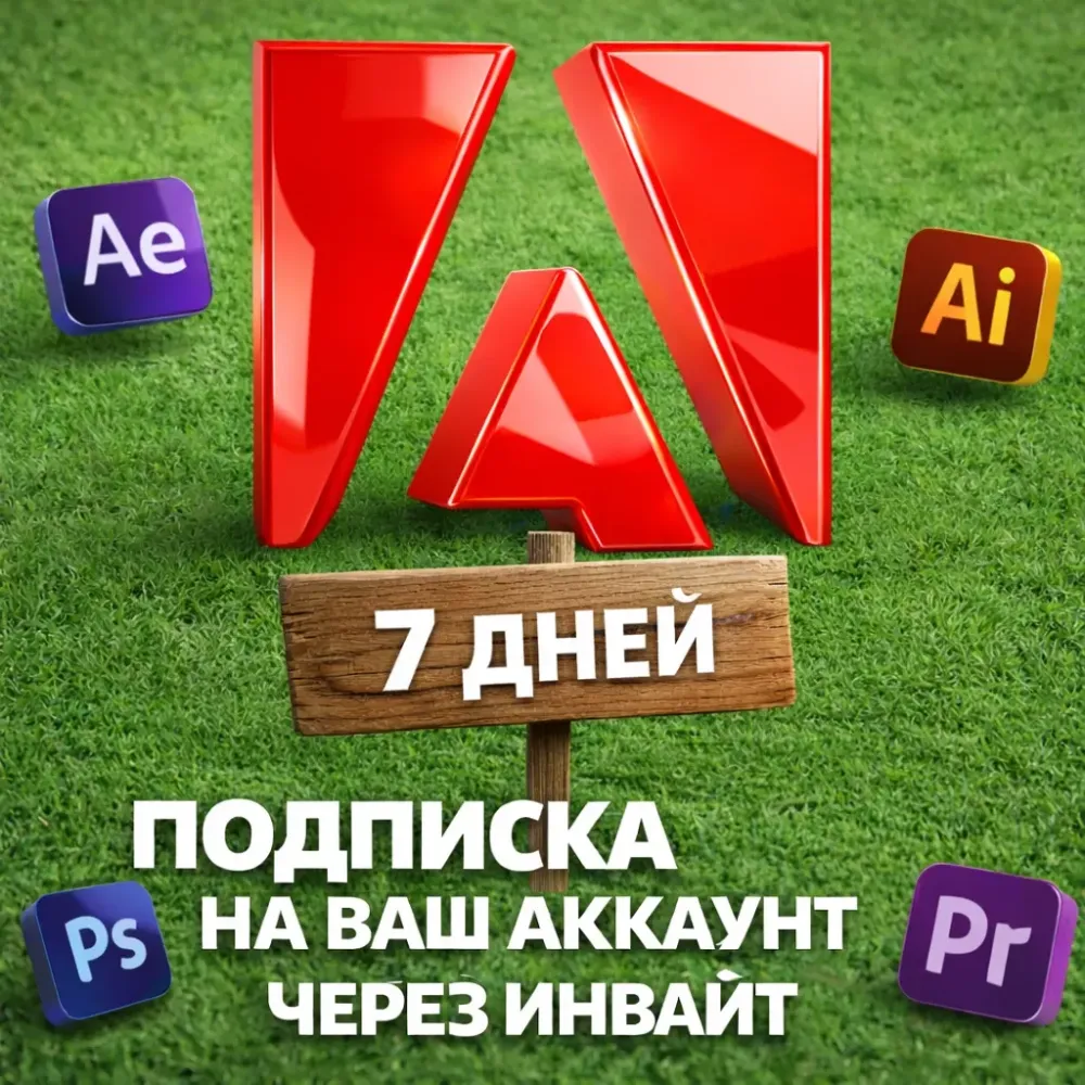 Подписка Adobe All Apps на 1 месяц: лицензия онлай...