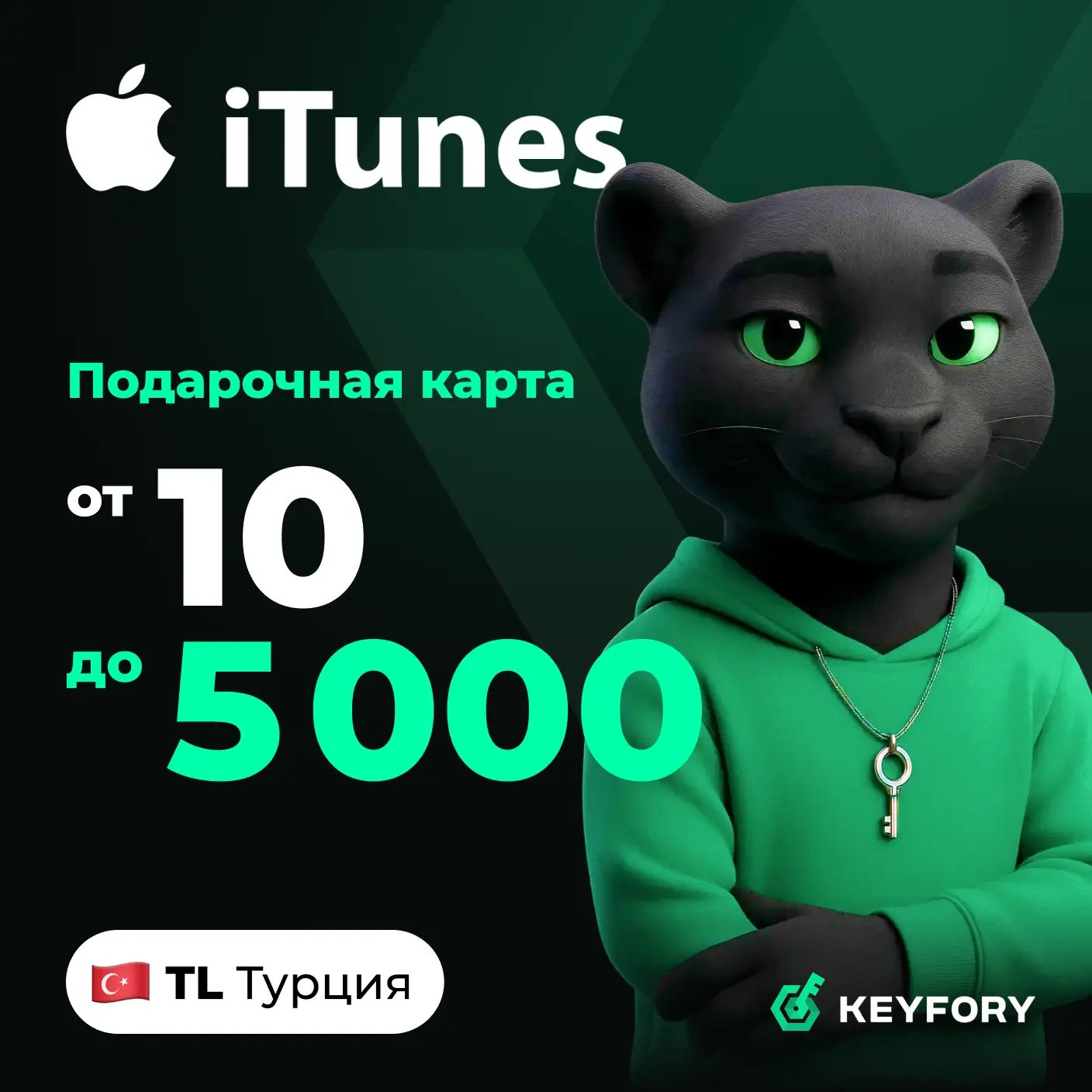 Подарочная карта iTunes Турция 10-5000 TL – BertBe...