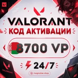 Код активации 8700 VP Valorant – Беларусь, мгновенная доставка