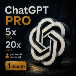 ChatGPT PRO 5x/20x – приватный аккаунт, 1 мес, онлайн