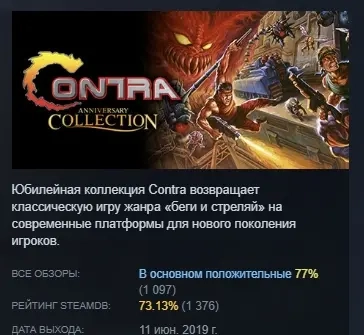 Contra Anniversary Collection Steam Key RU/СНГ - Купить Онлайн