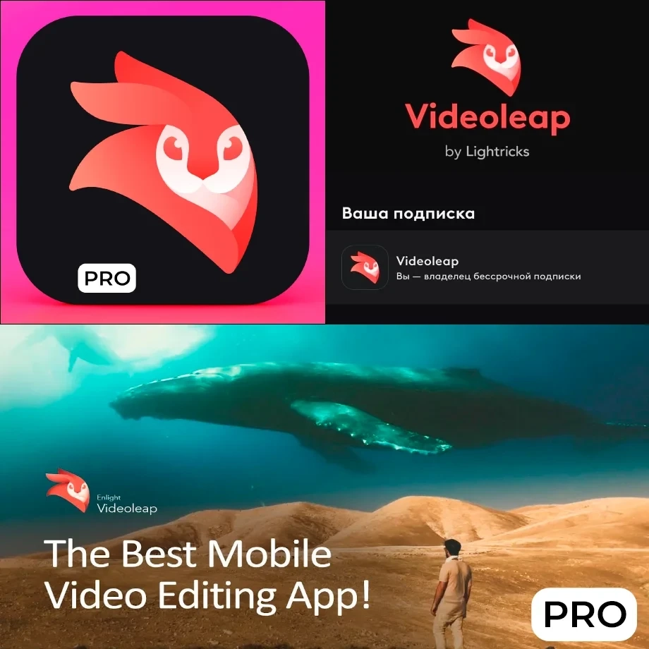 Videoleap PRO подписка на 1 год - аккаунт AppStore для iOS