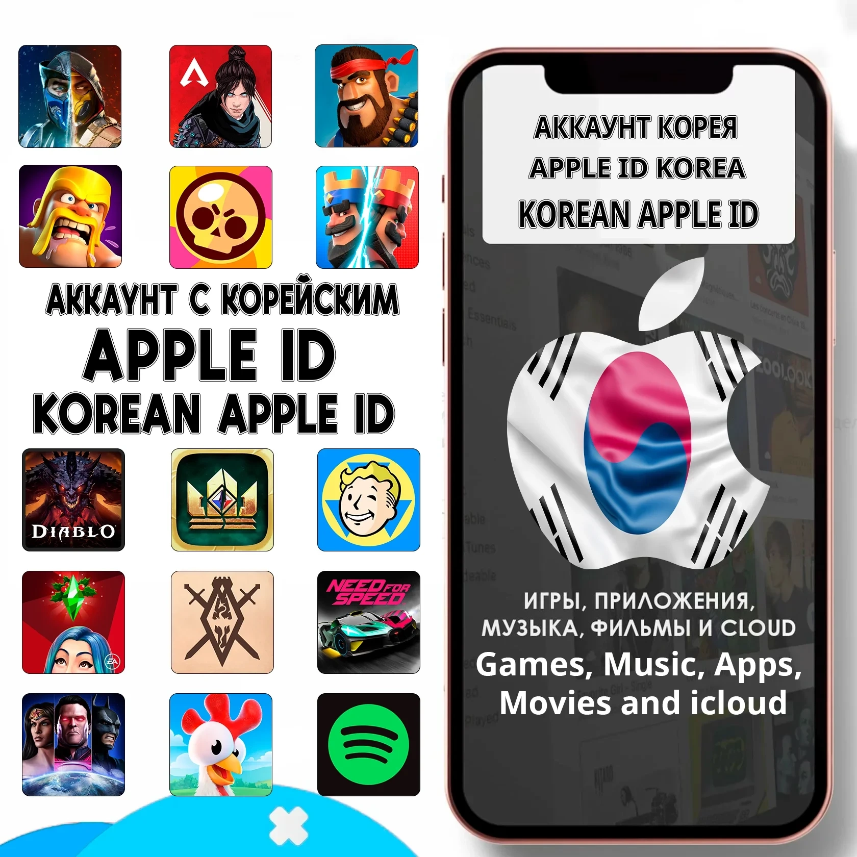 Apple ID Личный Корея | App Store | iOS | iPhone
