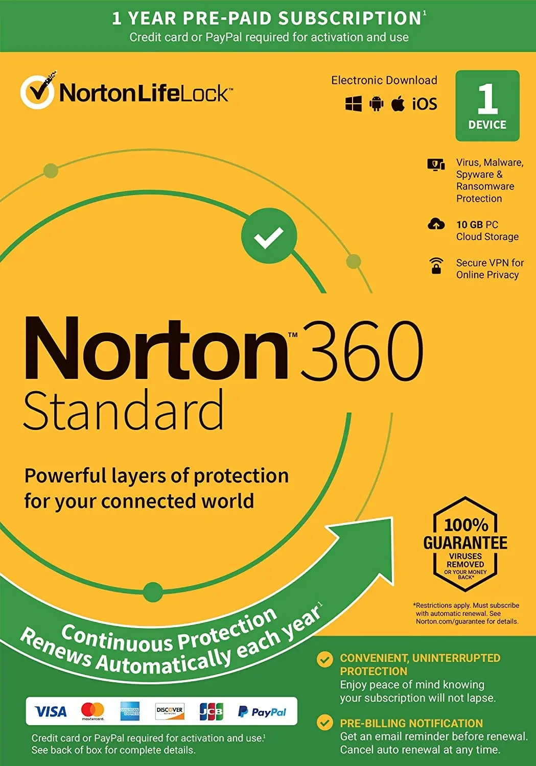 Ключ активации Norton 360 Standard 1 устройства / 1 год (Global)