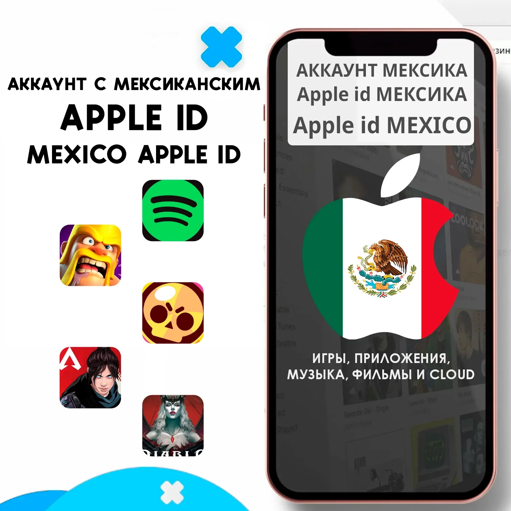 Apple ID Мексика для iPhone/iPad - Личный аккаунт
