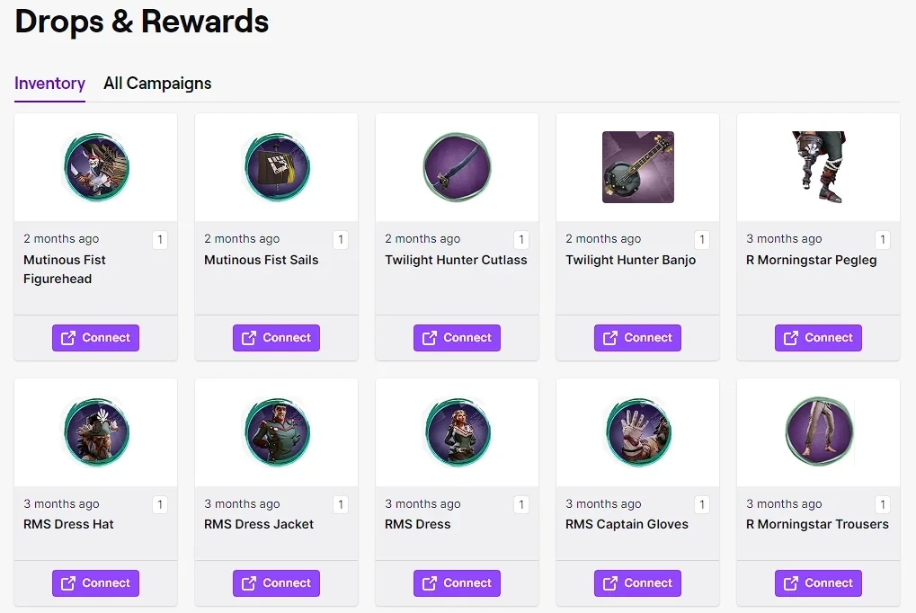 Sea of Thieves Twitch Drops: 10 скинов для XBOX/ПК