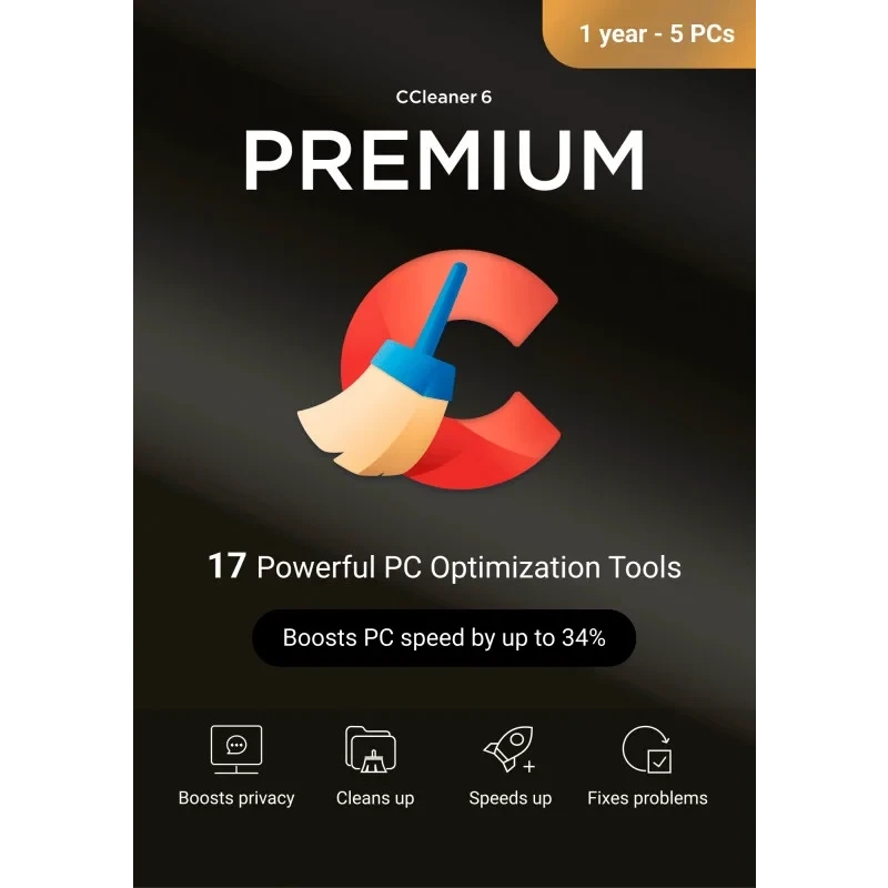 CCleaner Premium Bundle: Ключ 5 устройств, 6 мес. (Global)