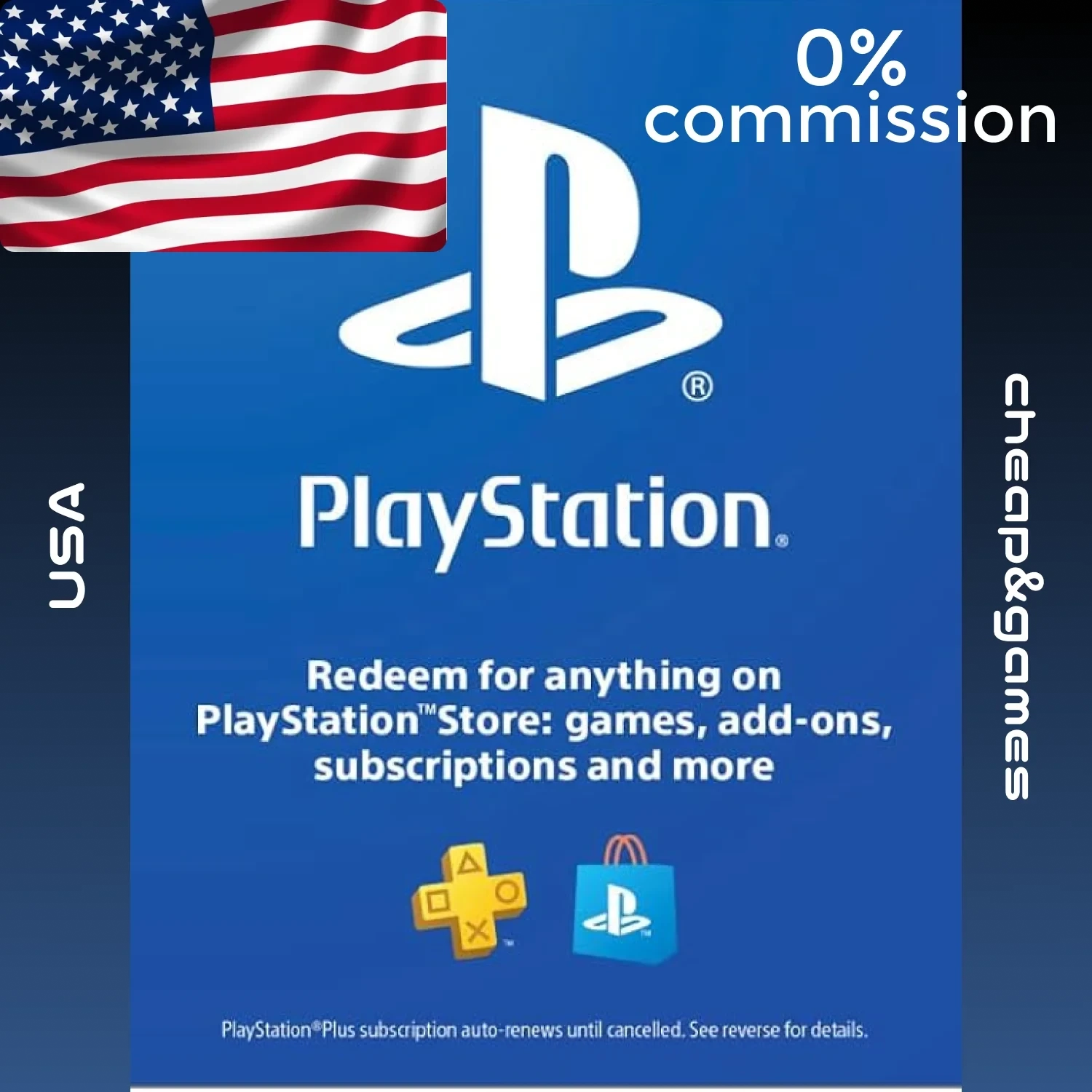 Карты пополнения PlayStation USA (PS US) - купить онлайн