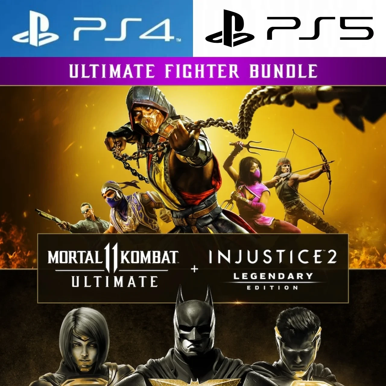 Mortal Kombat 11 + Injustice 2: Аренда игр PS4/PS5 Онлайн