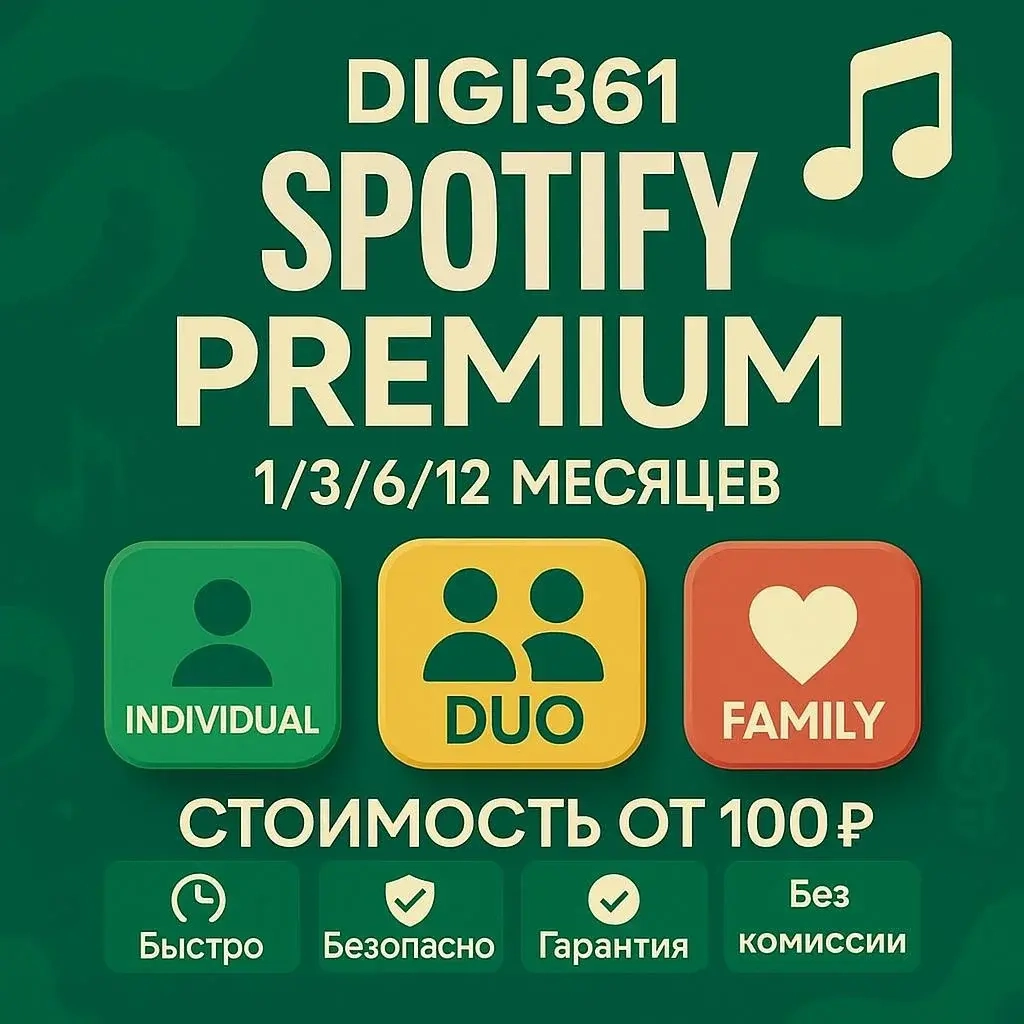 Spotify Premium: Подписка на ваш аккаунт (РФ+Мир)
