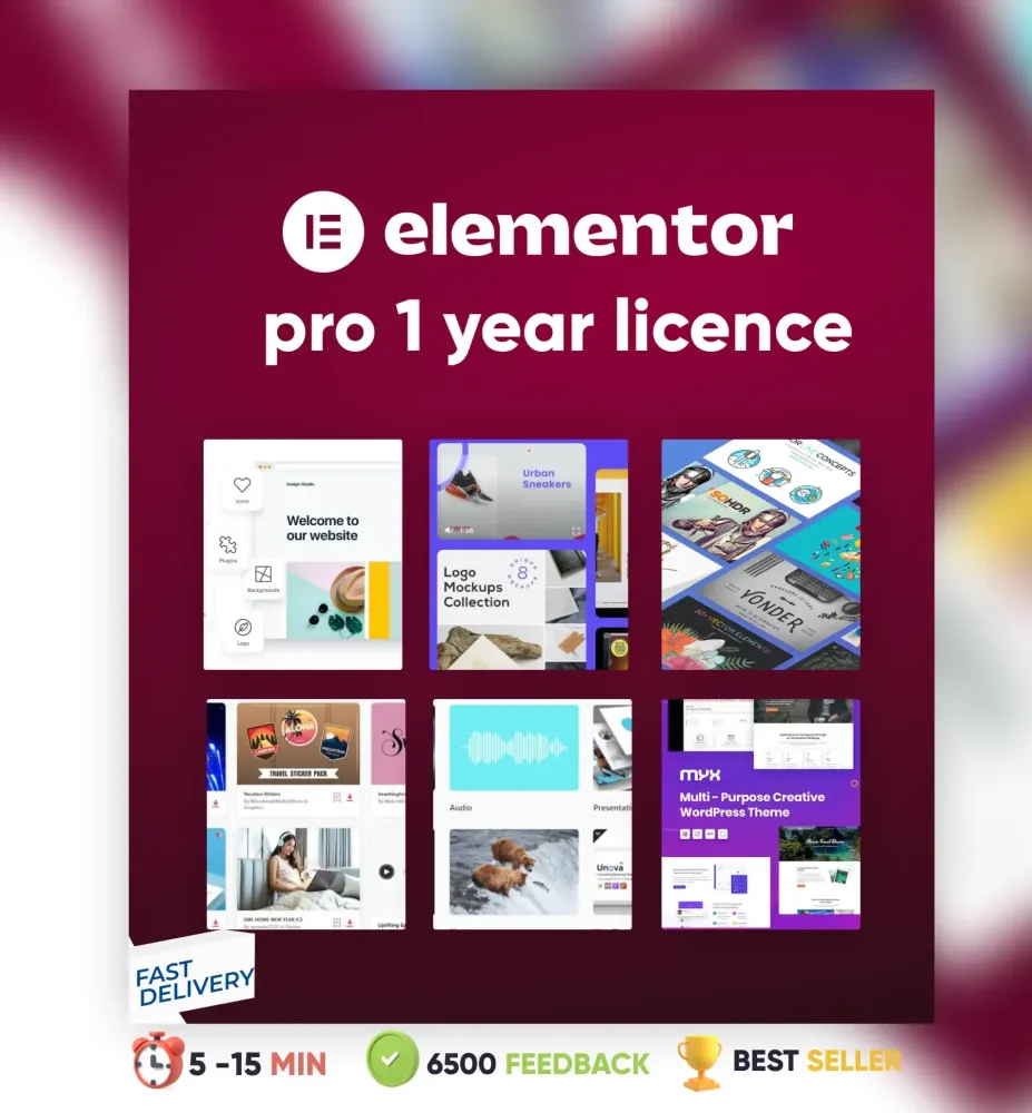 Elementor Pro на 1 год | WordPress | Оригинальная лицензия